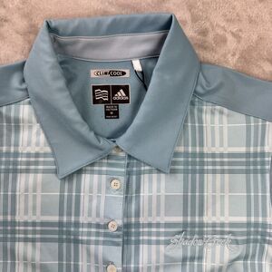 Adidas Climacool Women’s Golf Polo Shirt Medium Plaid Breathable Performance UPF